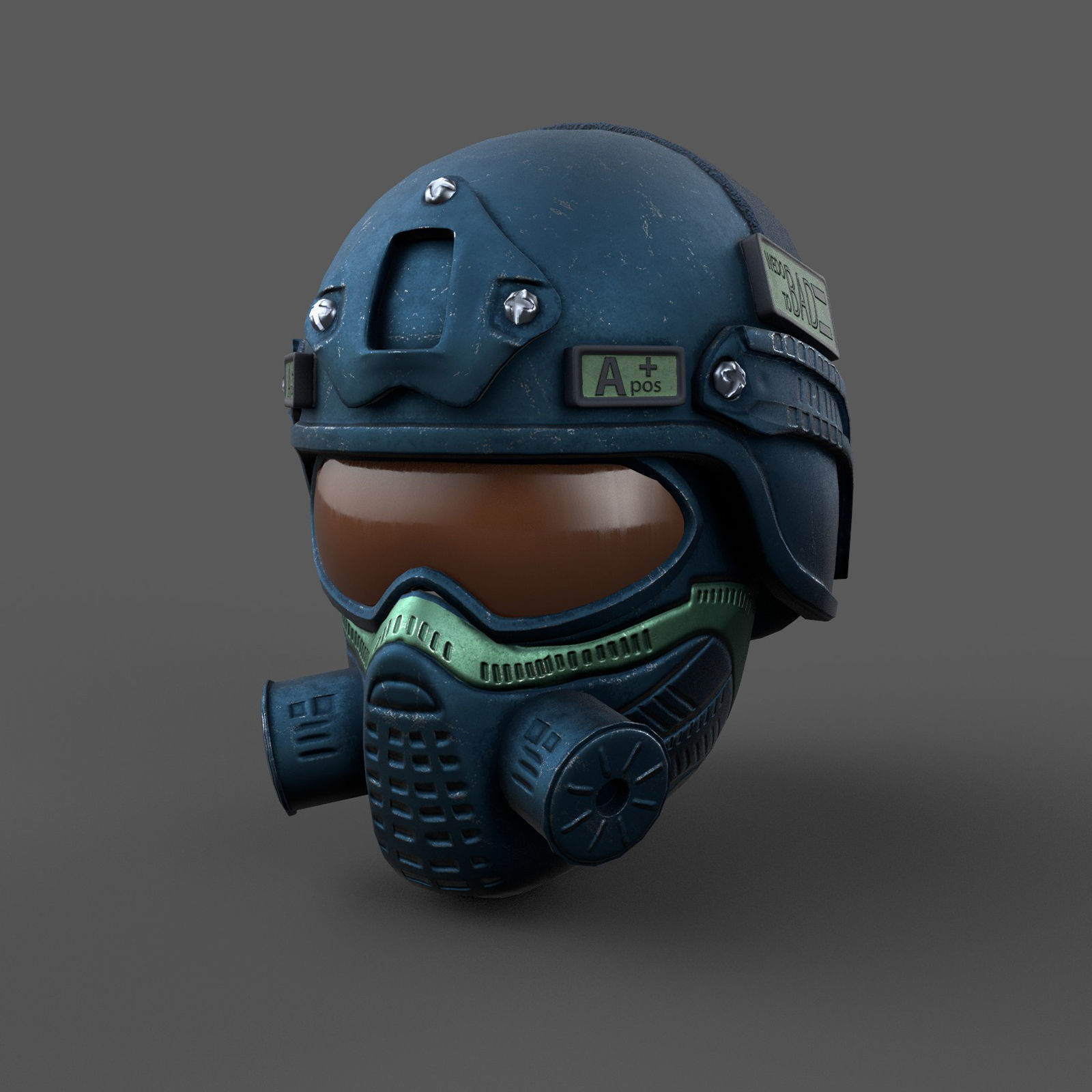 Helmet scifi combat military fantasy Low-poly 3D model_2