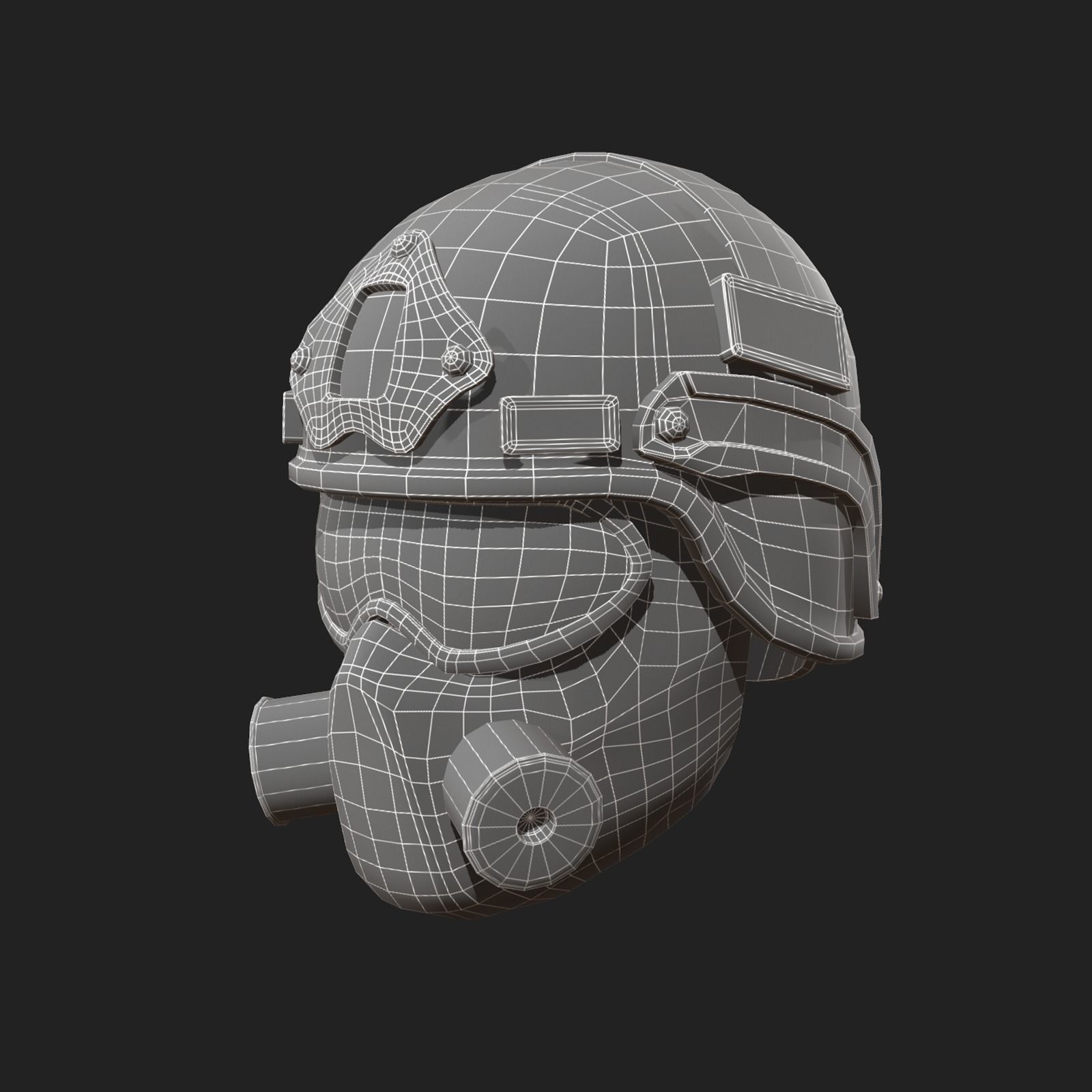 Helmet scifi combat military fantasy Low-poly 3D model_5