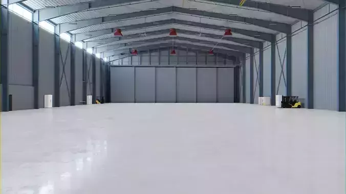 Airplane Hangar Interior 5 Low-poly 3D model