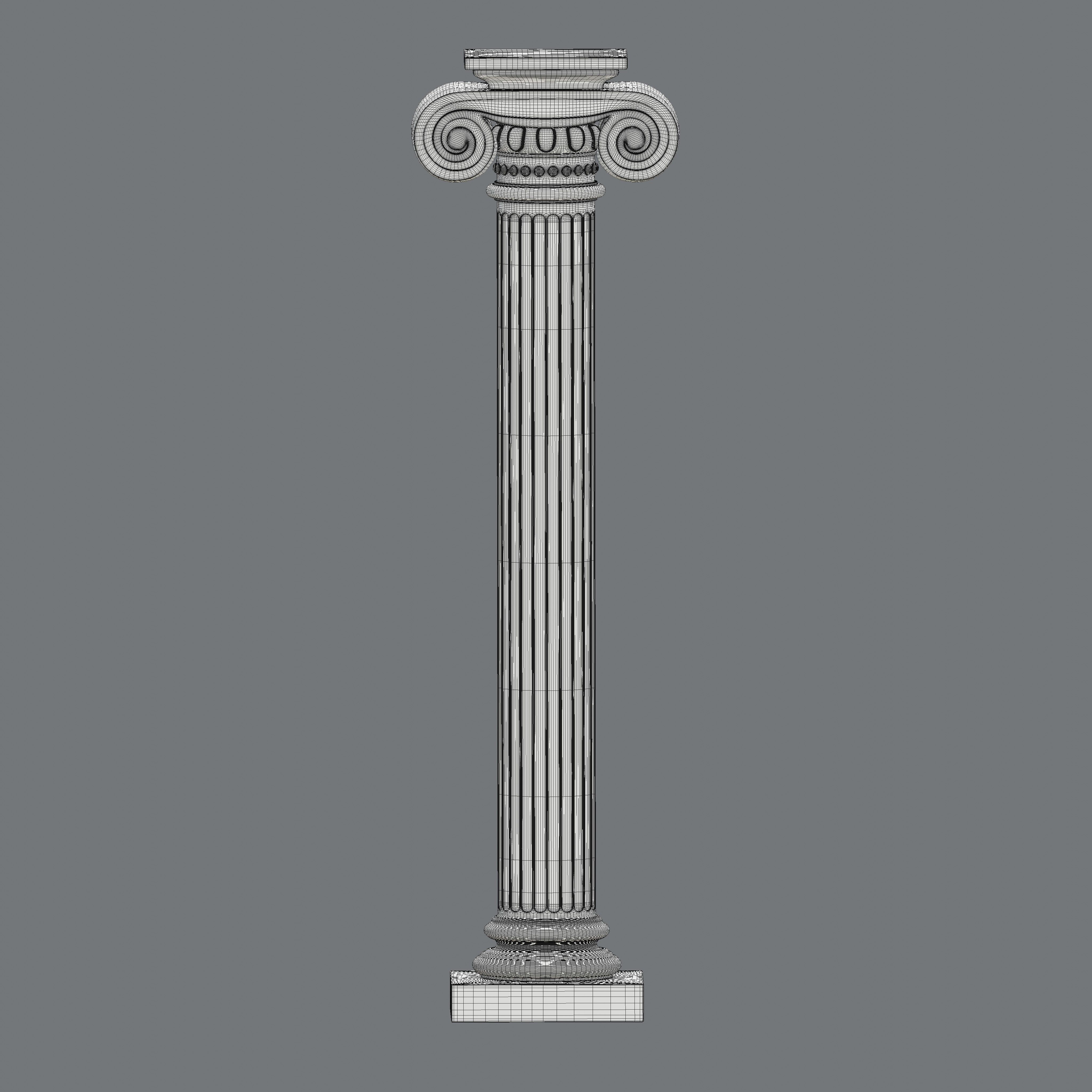 Ionic column Low-poly 3D model_6