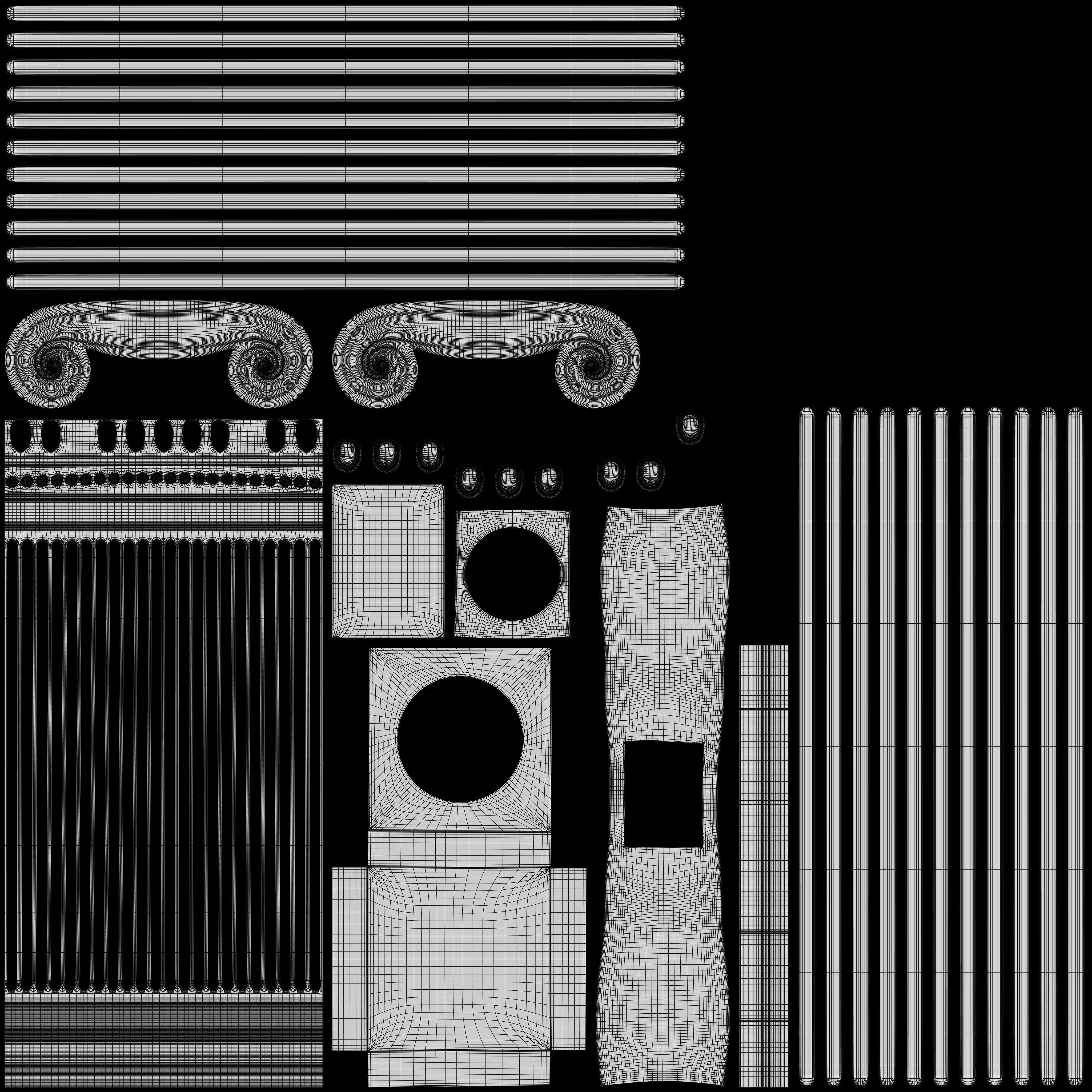 Ionic column Low-poly 3D model_13