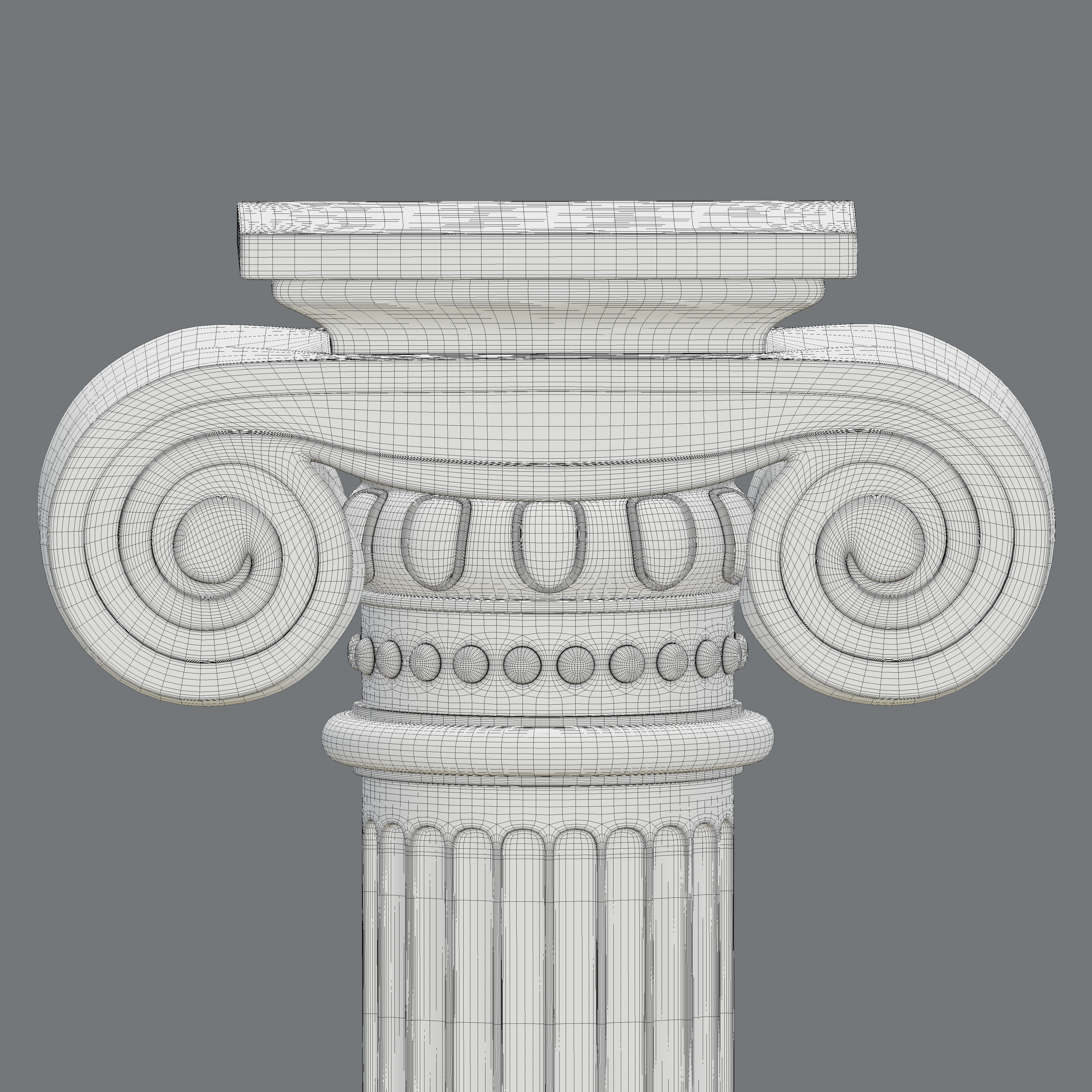 Ionic column Low-poly 3D model_8