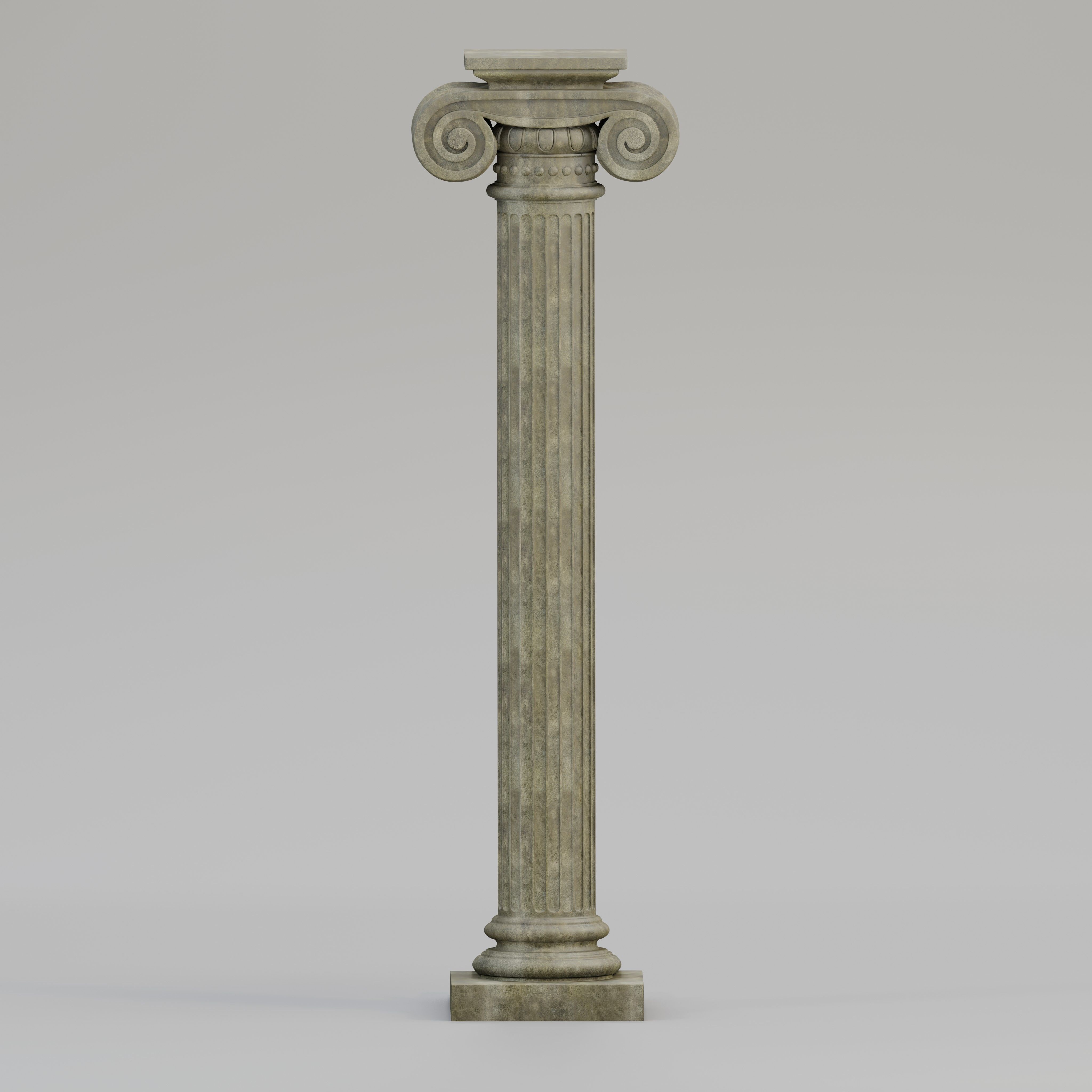 Ionic column Low-poly 3D model_5