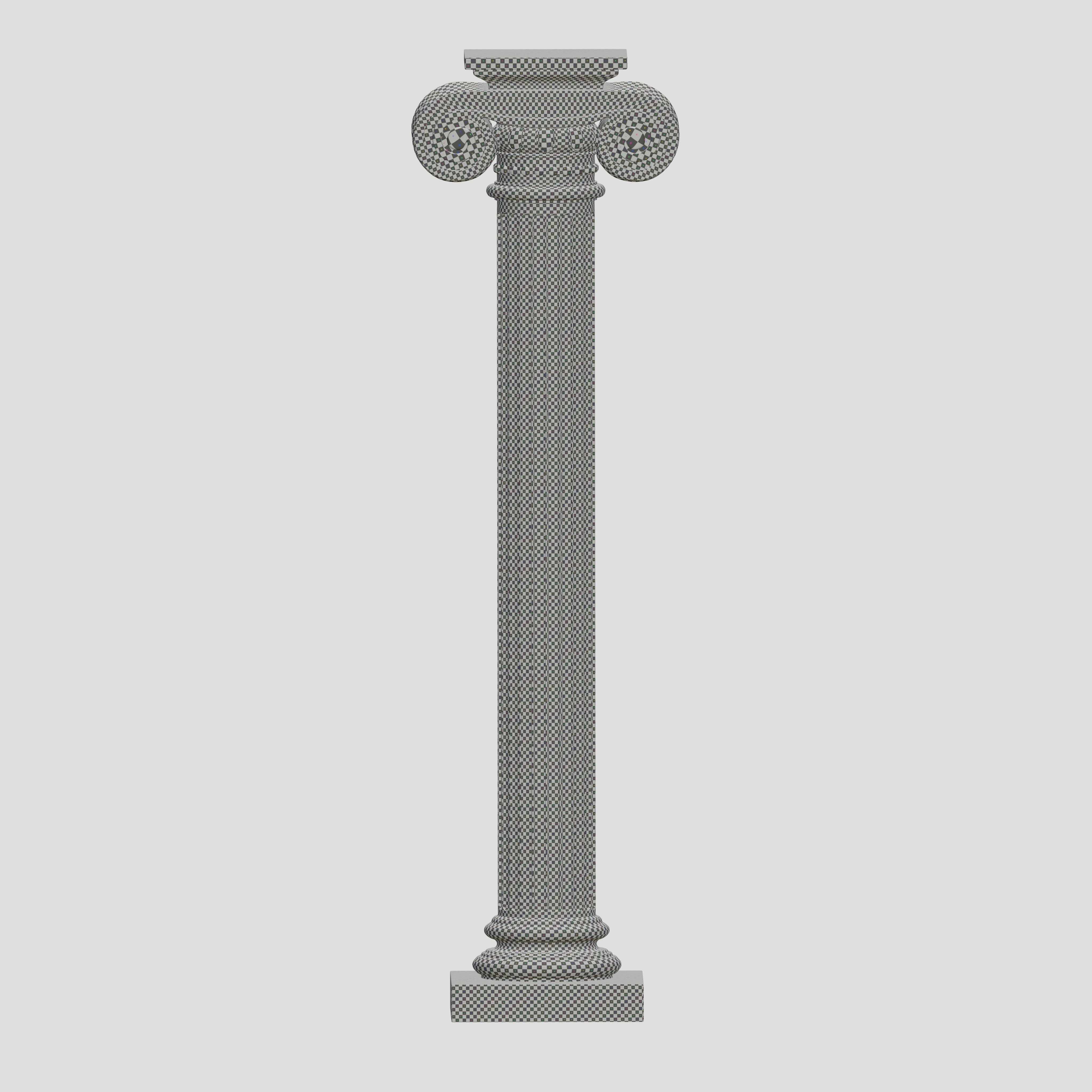 Ionic column Low-poly 3D model_10