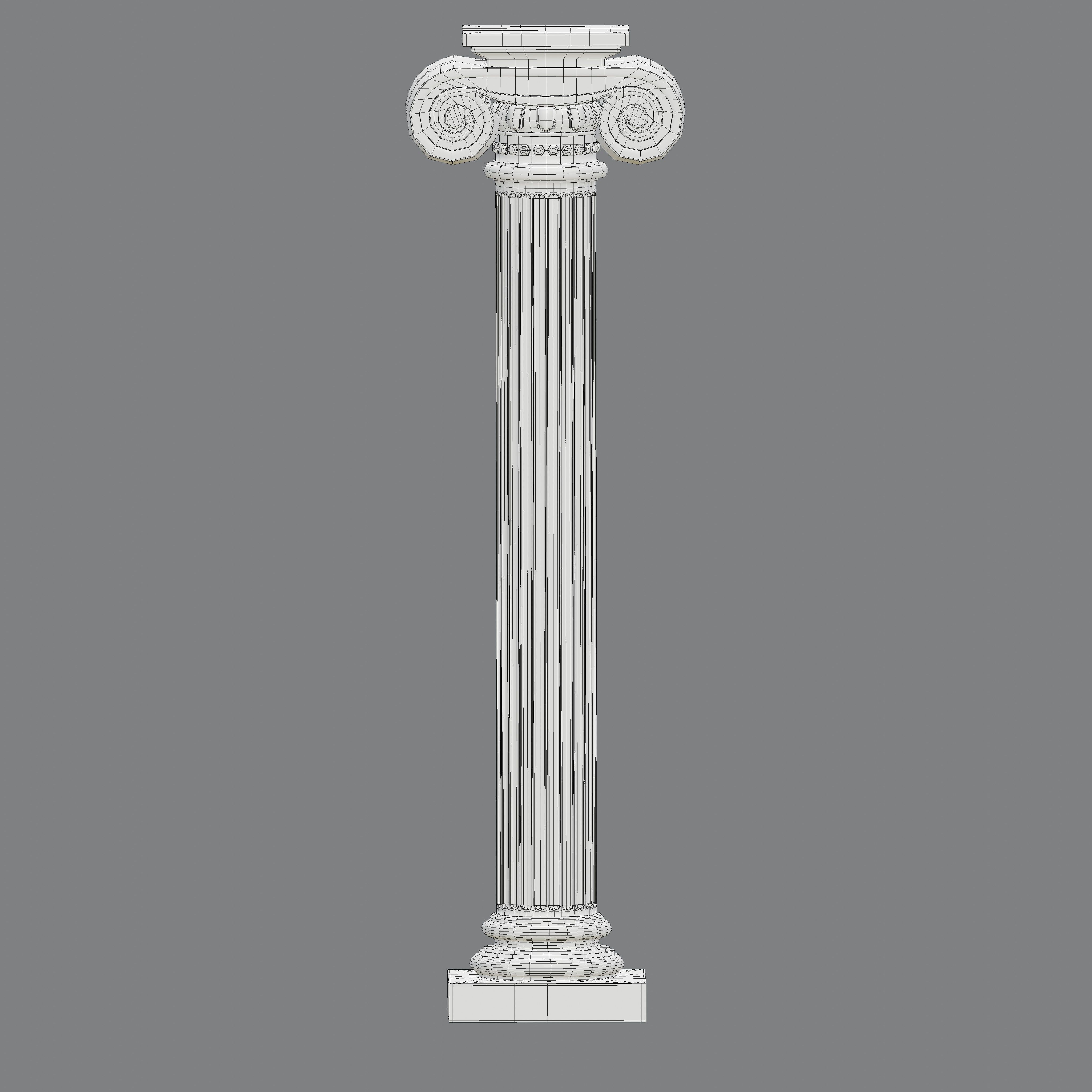 Ionic column Low-poly 3D model_7