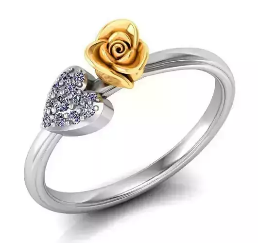 Rose Ring Flower with stones 20