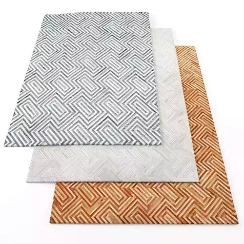 Rugs-527 three rugs with geometric patterns