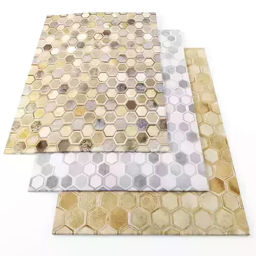 Rugs-528 three hexagonal rugs