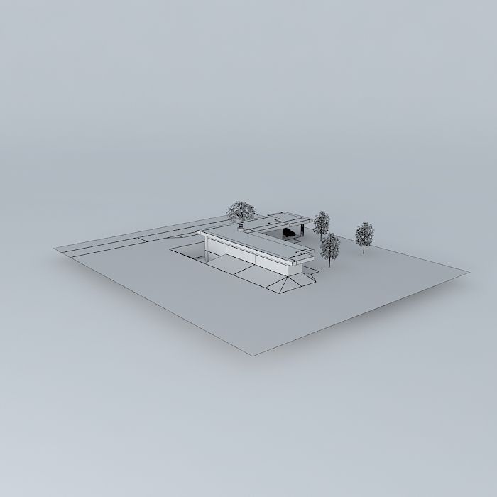 Modern House Free 3D model_4