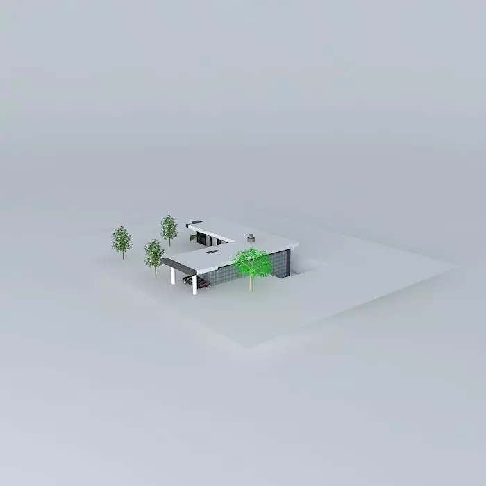 Modern House Free 3D model_0