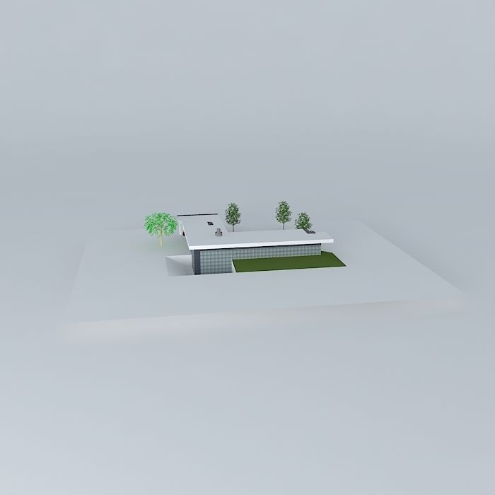 Modern House Free 3D model_2