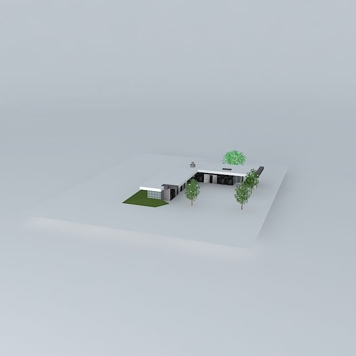 Modern House Free 3D model_1