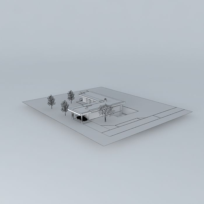 Modern House Free 3D model_3