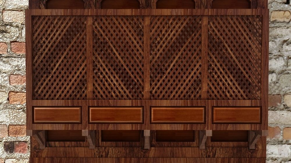 Arabic Window Mashrabiya 3D model_2