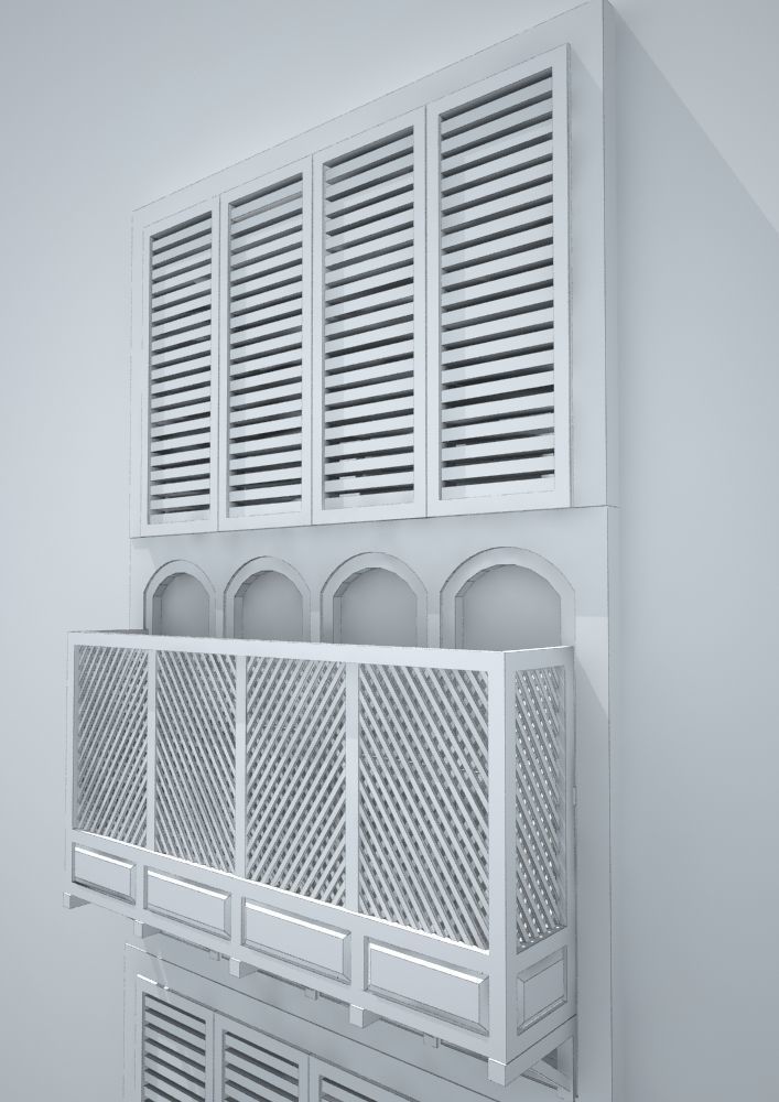 Arabic Window Mashrabiya 3D model_4