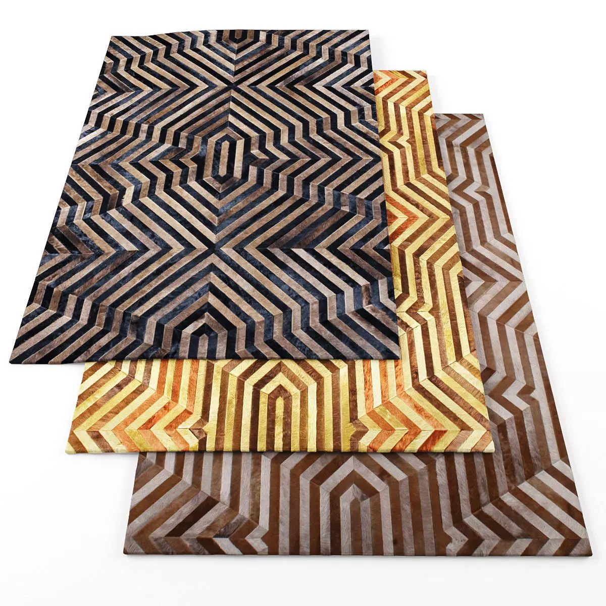 Rugs-534 leather rugs for living room Low-poly 3D model_0