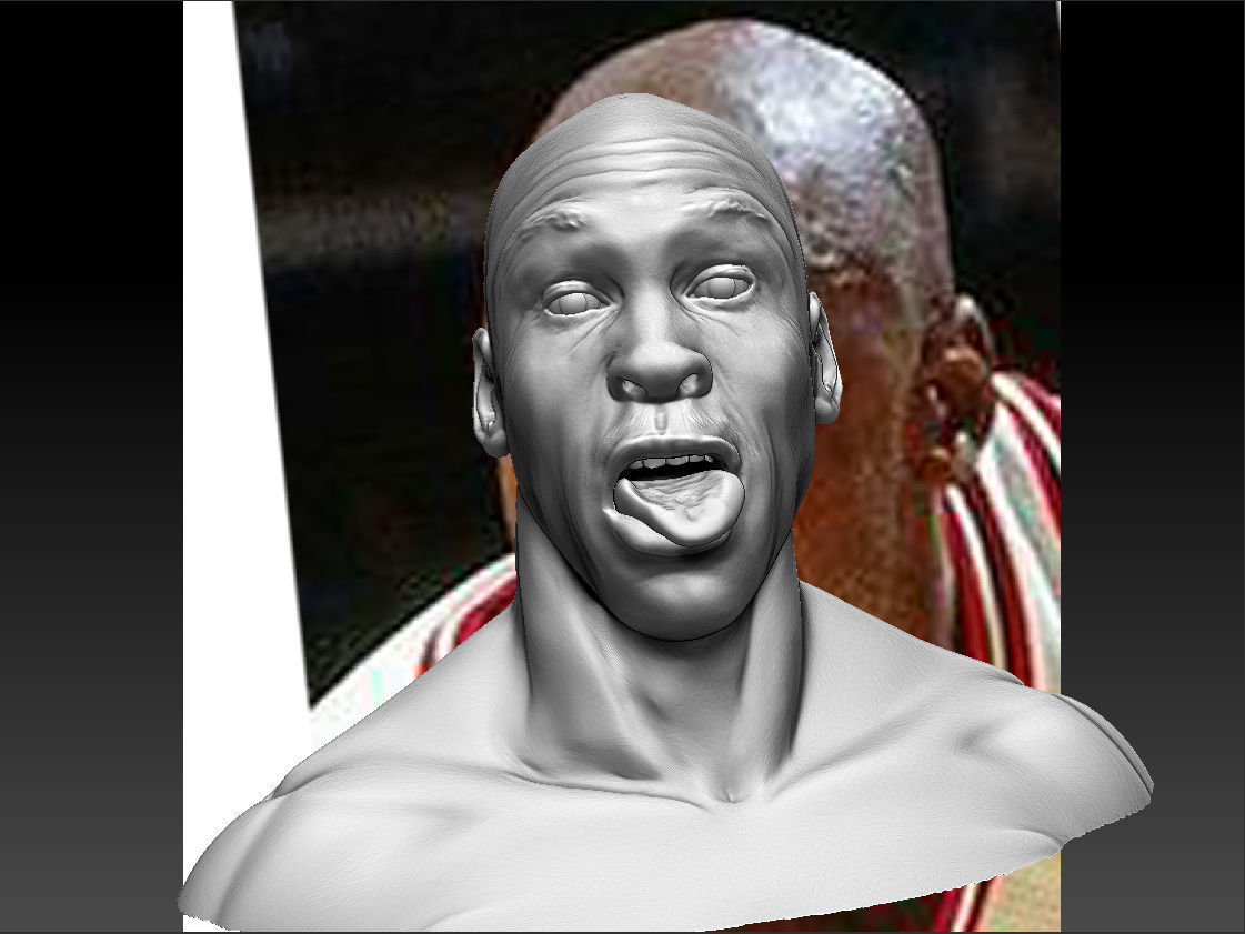 Michael Jordan 3d bust - 2 versions 3D print model_4