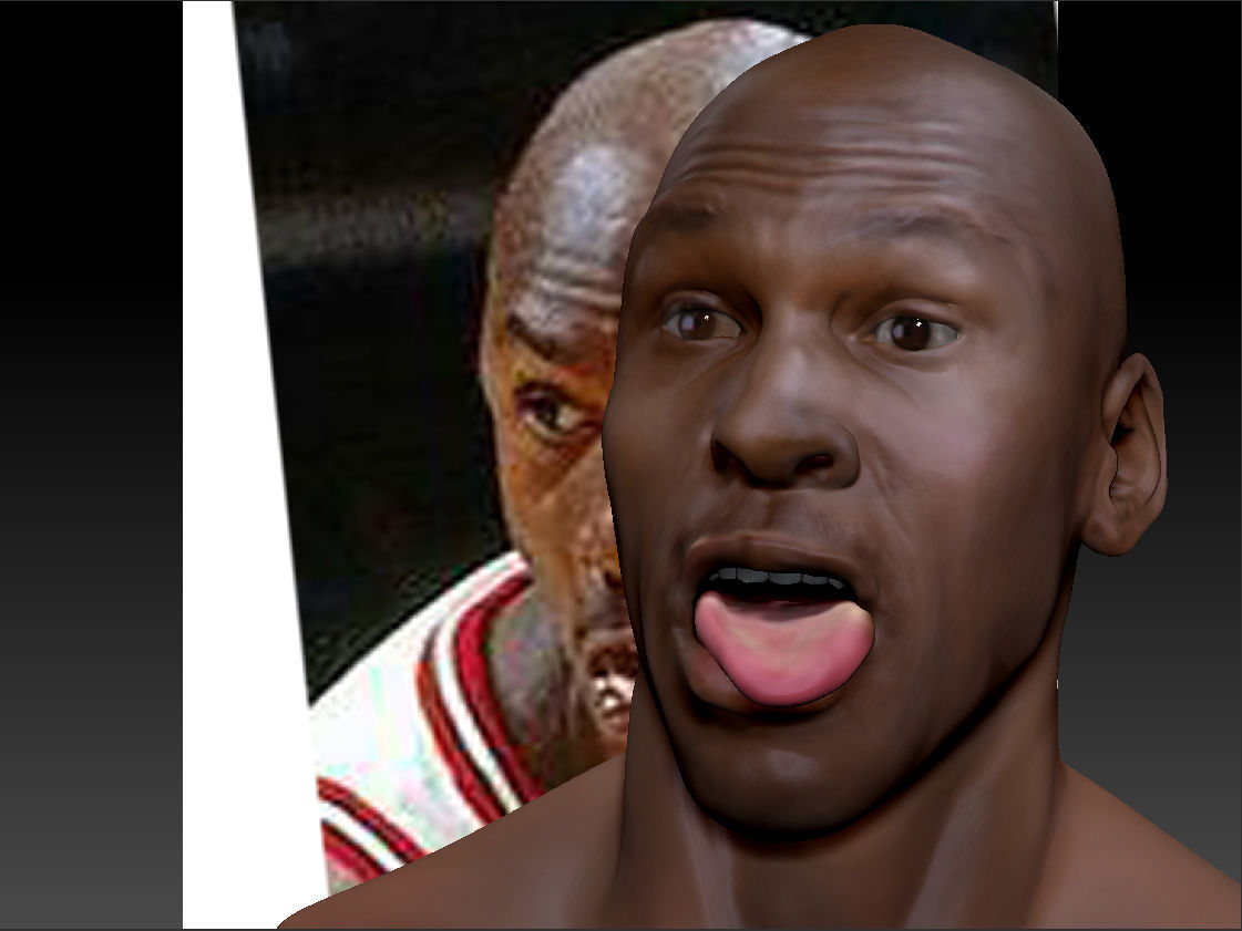Michael Jordan 3d bust - 2 versions 3D print model_8