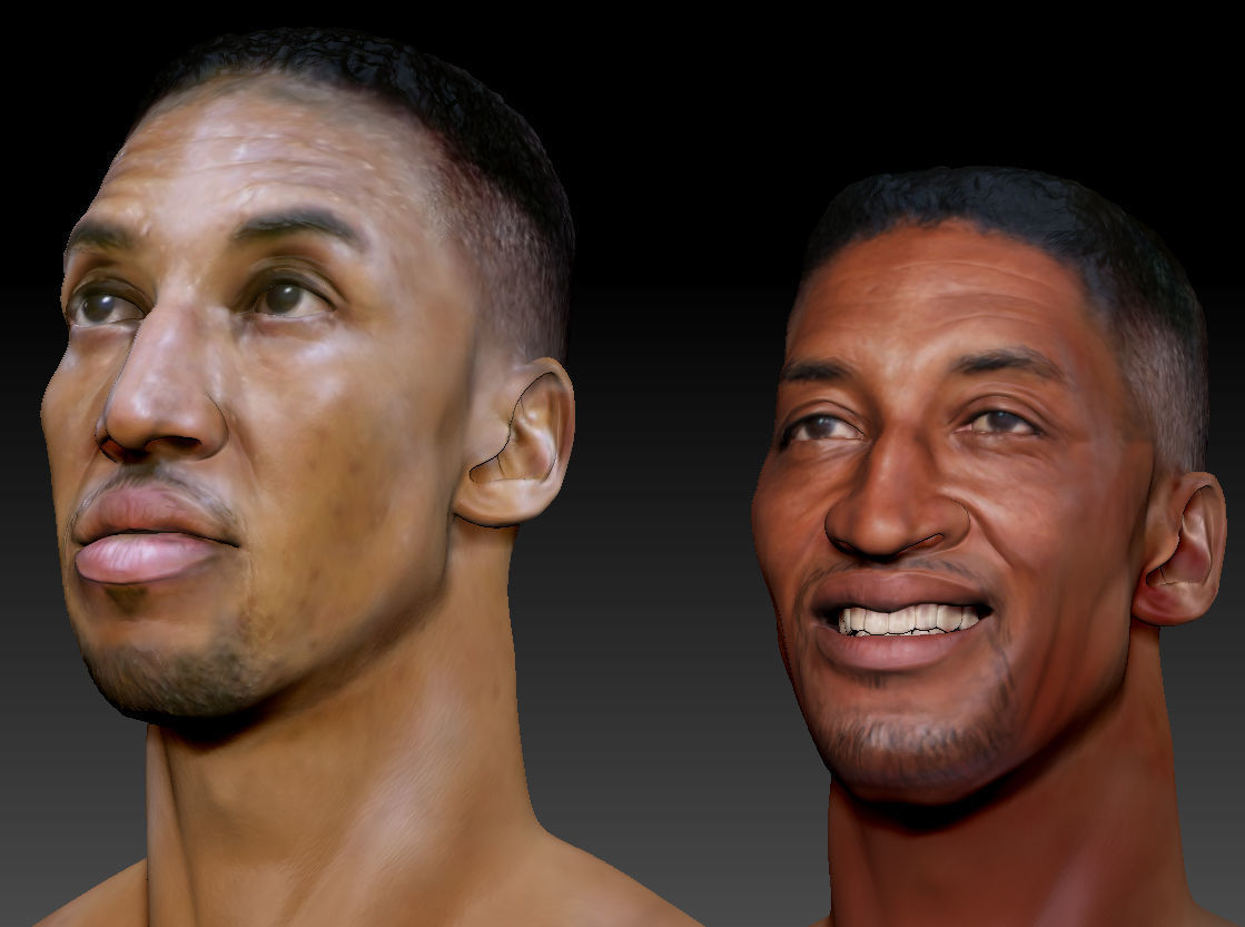 Scottie Pippen NBA 2 busts 3D print model_3