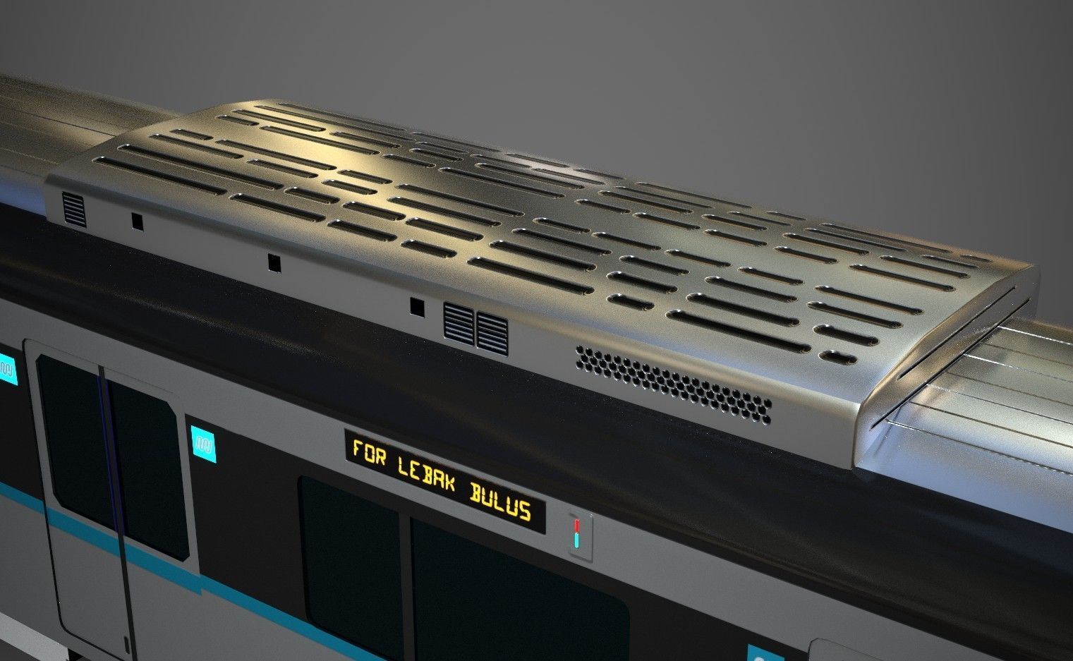 MRT Jakarta Train 3D Model AR VR Games Ready Low-poly 3D model_2