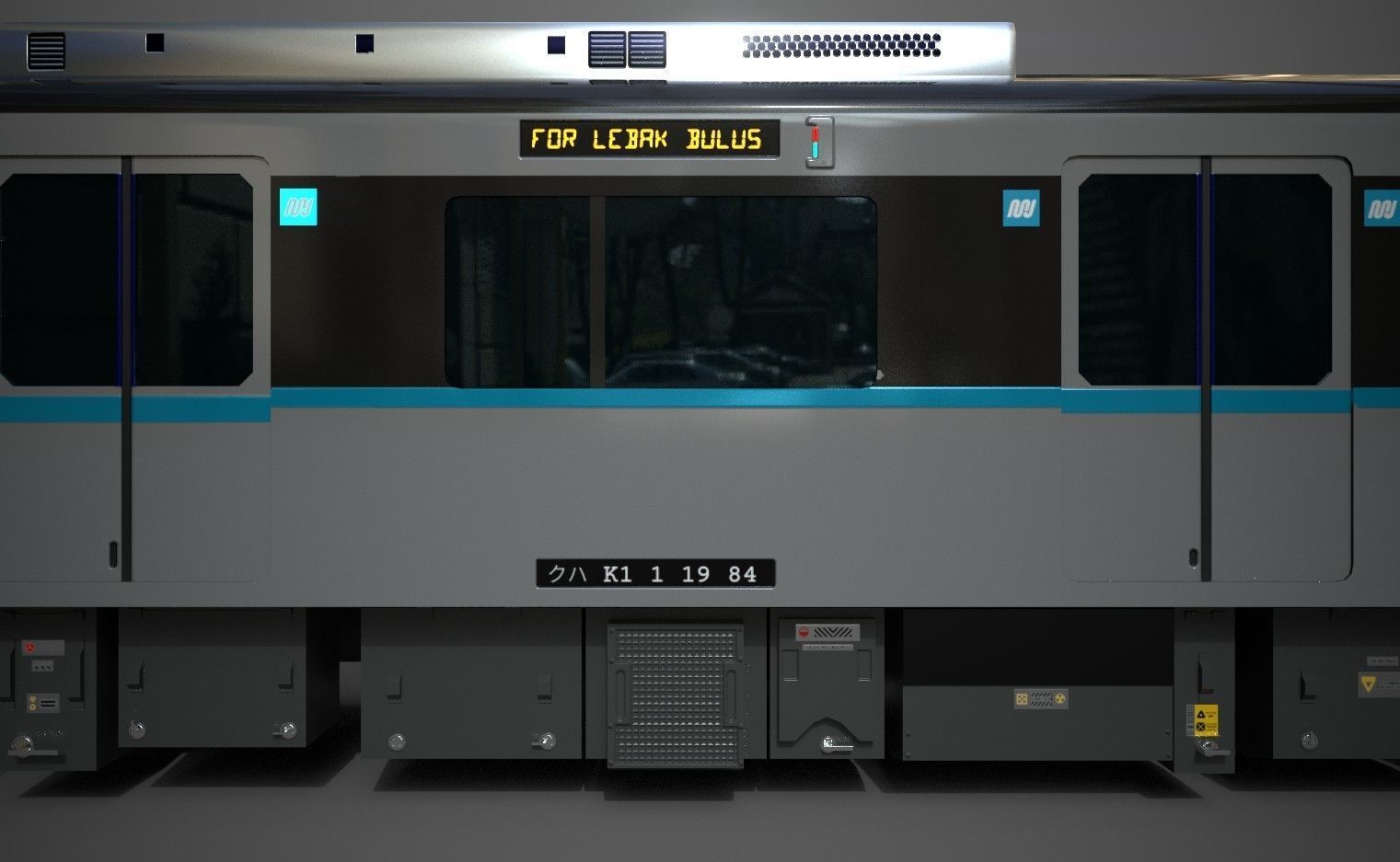 MRT Jakarta Train 3D Model AR VR Games Ready Low-poly 3D model_1
