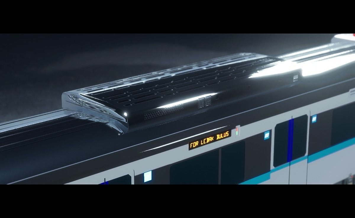 MRT Jakarta Train 3D Model AR VR Games Ready Low-poly 3D model_8