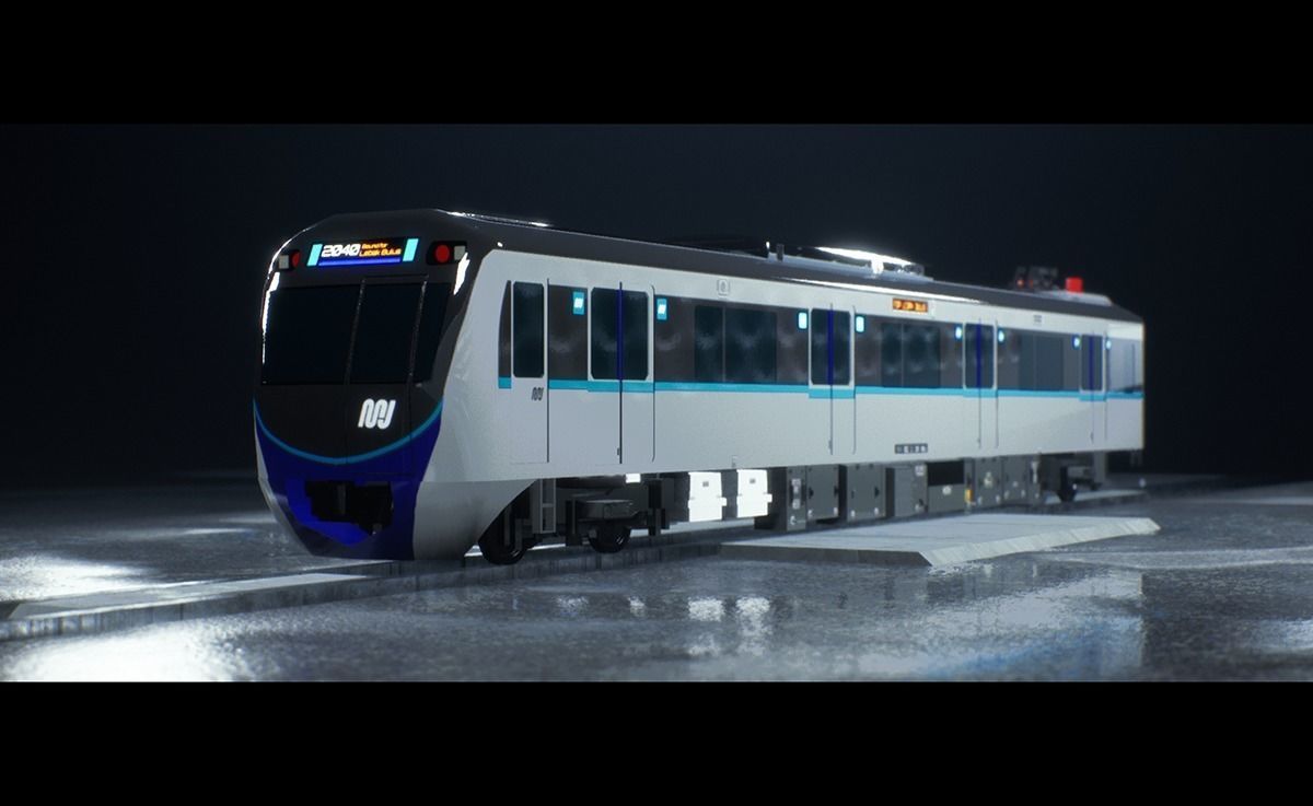 MRT Jakarta Train 3D Model AR VR Games Ready Low-poly 3D model_13