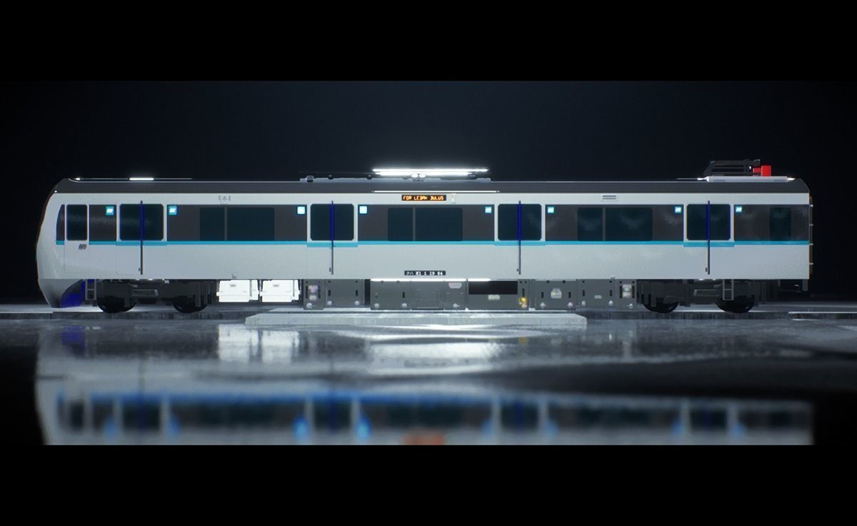 MRT Jakarta Train 3D Model AR VR Games Ready Low-poly 3D model_11