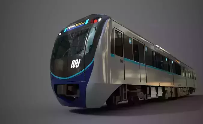 MRT Jakarta Train 3D Model AR VR Games Ready Low-poly 3D model MRT Jakarta Train 3D Model AR VR Games Ready Low-poly 3D model