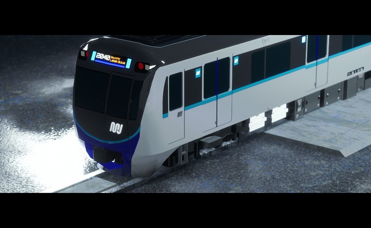 MRT Jakarta Train 3D Model AR VR Games Ready Low-poly 3D model_12
