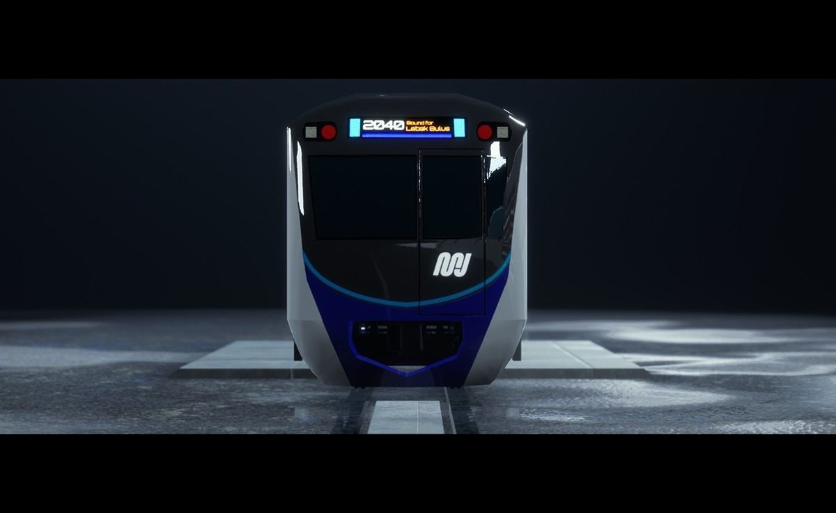 MRT Jakarta Train 3D Model AR VR Games Ready Low-poly 3D model_16