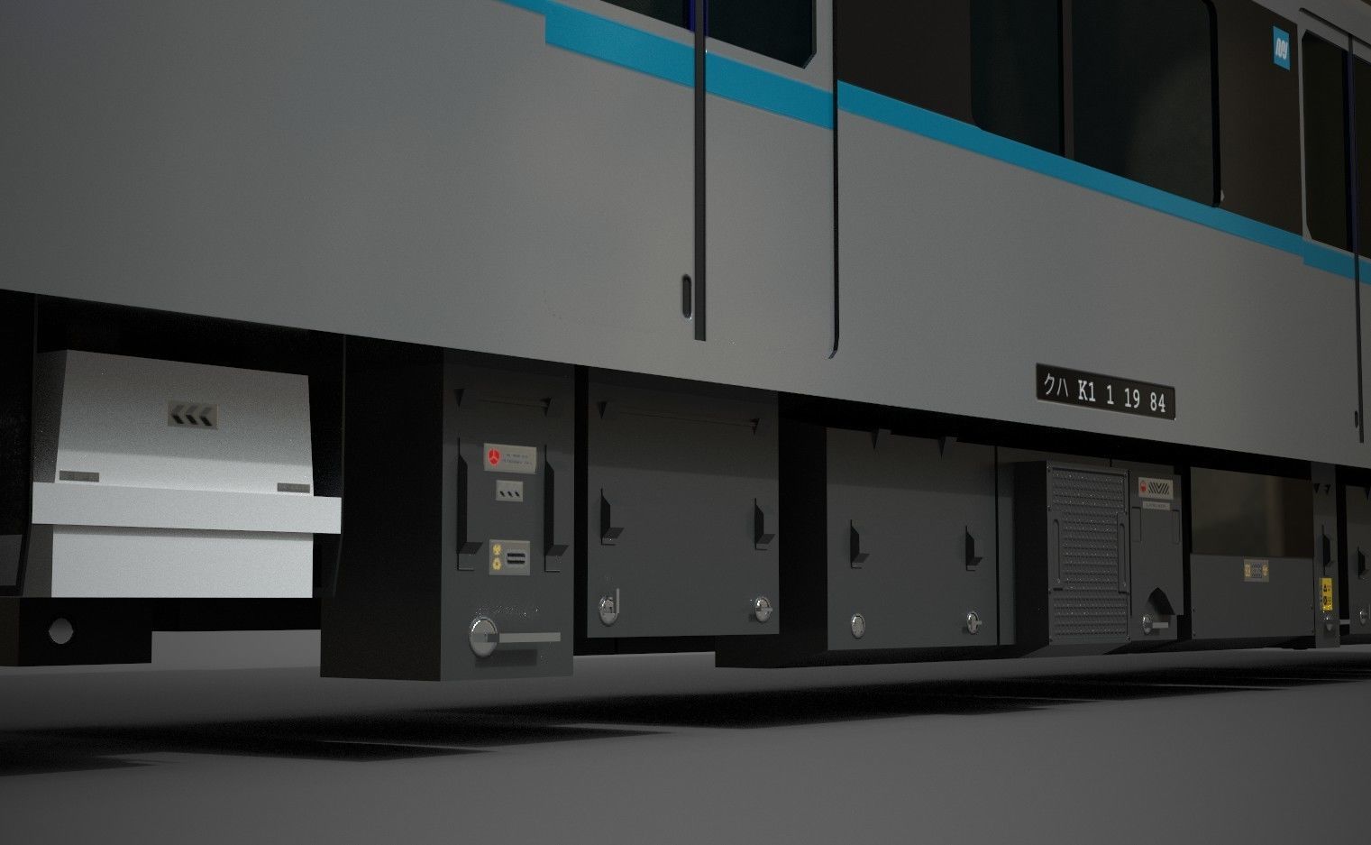 MRT Jakarta Train 3D Model AR VR Games Ready Low-poly 3D model_4