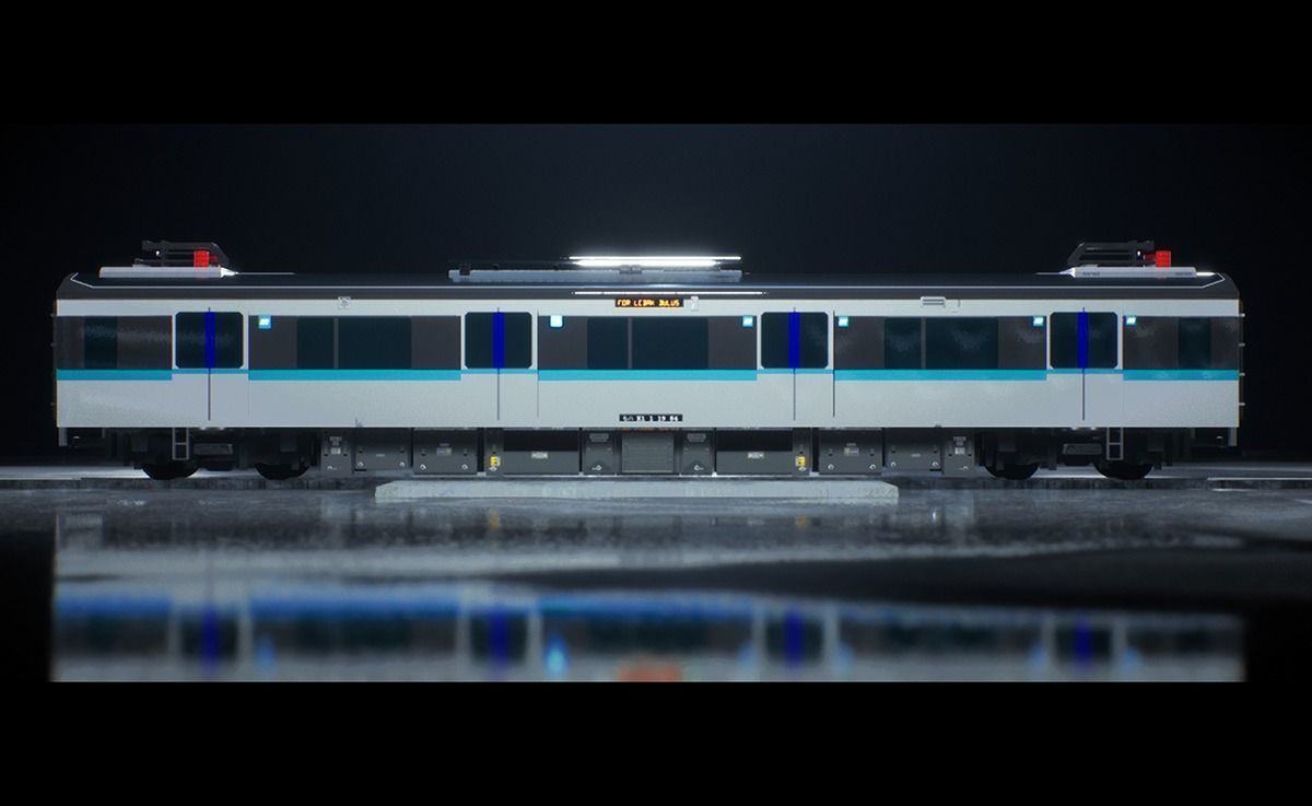 MRT Jakarta Train 3D Model AR VR Games Ready Low-poly 3D model_6