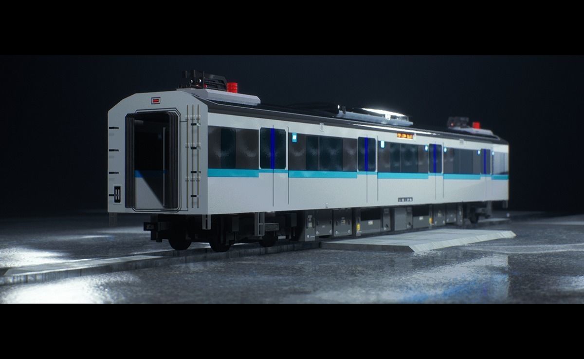 MRT Jakarta Train 3D Model AR VR Games Ready Low-poly 3D model_5