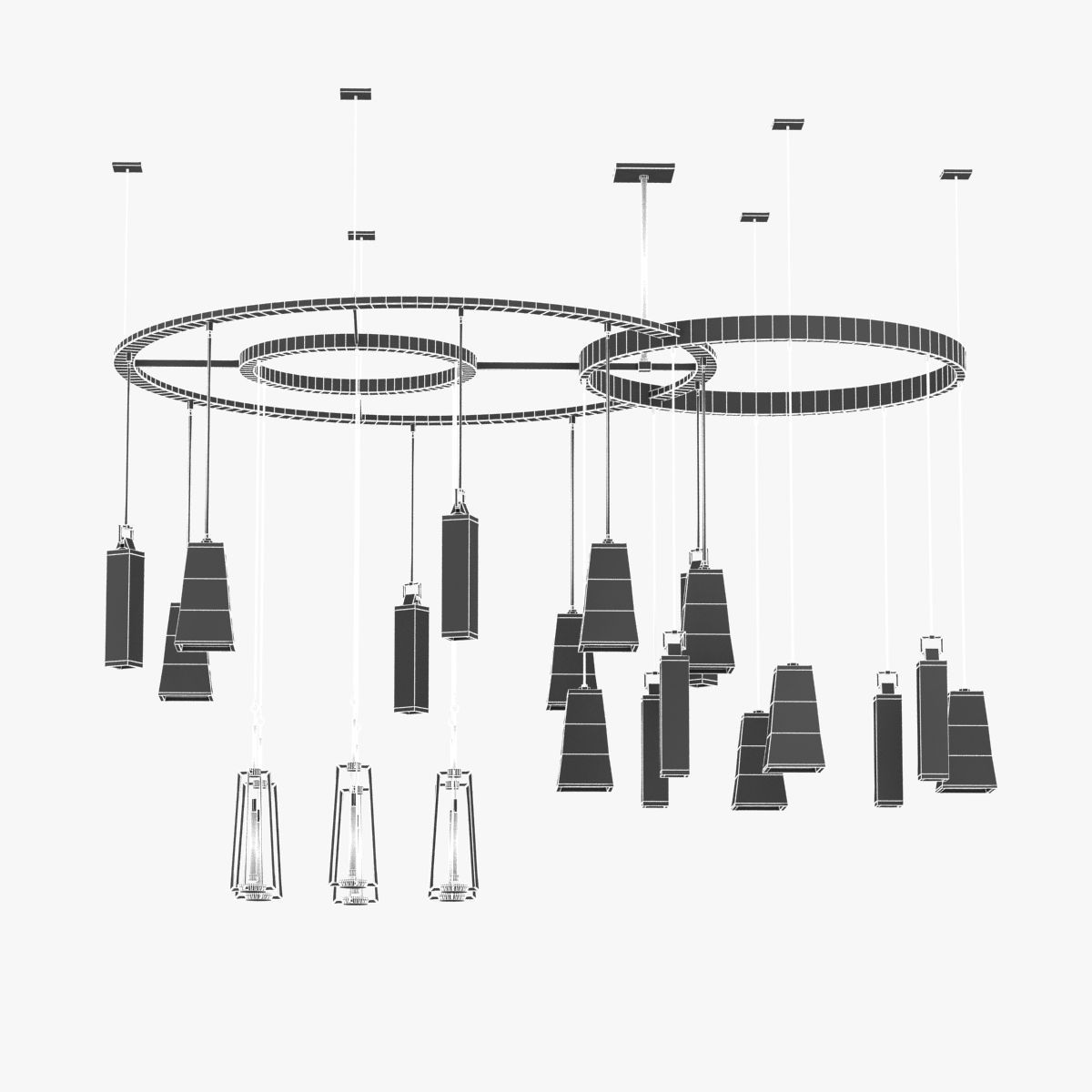Holly Hunt CLOCK CHANDELIER 3D model_7