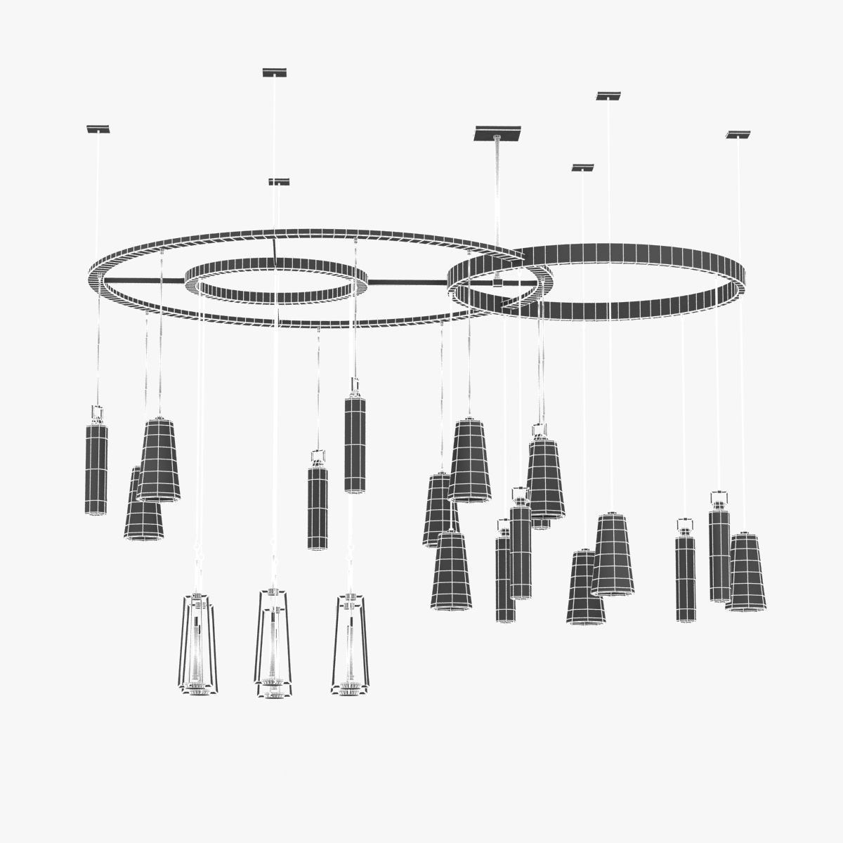 Holly Hunt CLOCK CHANDELIER 3D model_8
