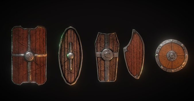 Low poly Shield package Low-poly 3D model