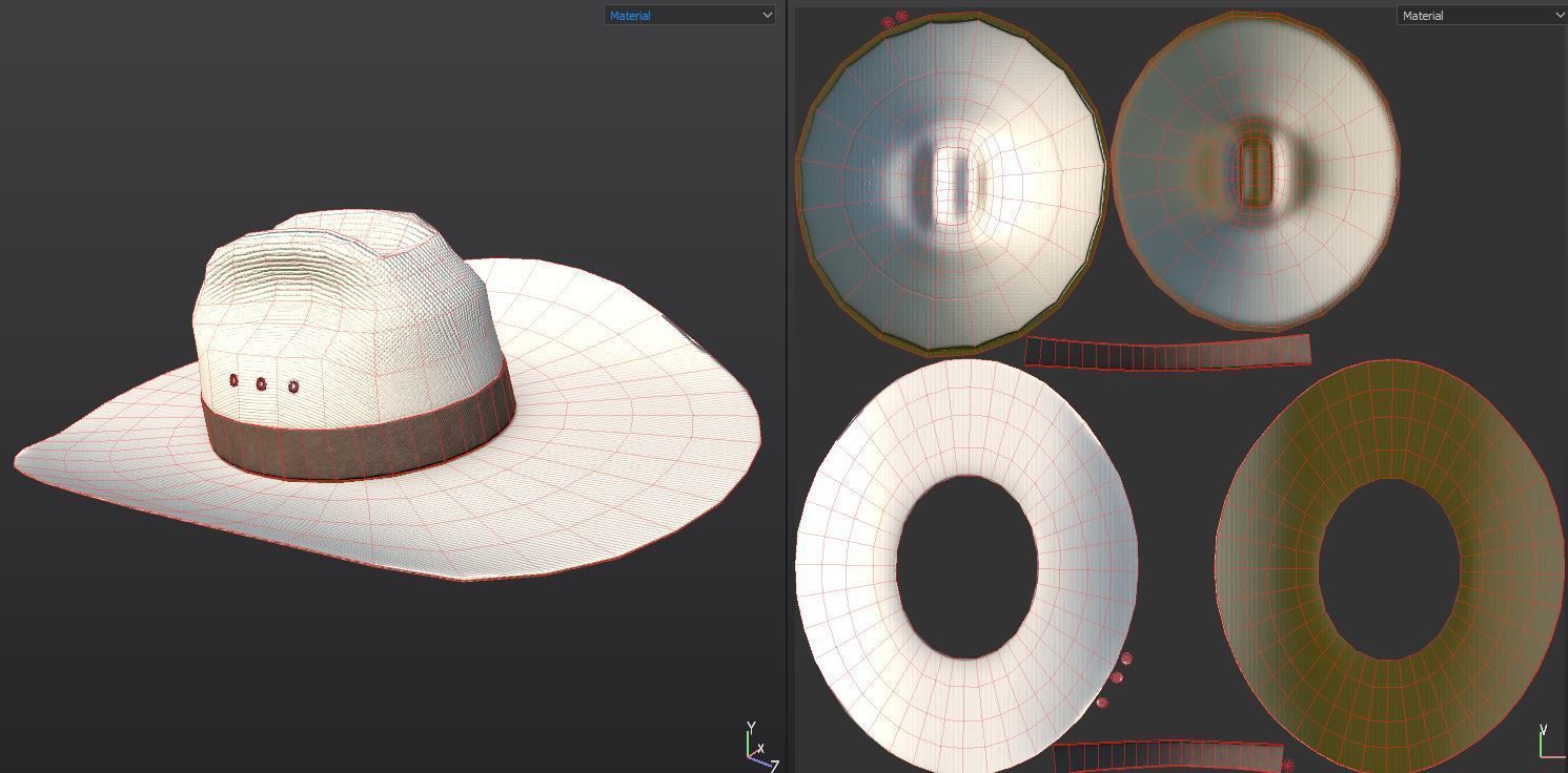 Cowboy Hat PBR Low-poly 3D model_5