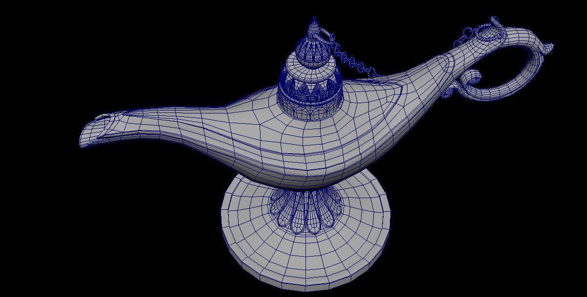Magic Lamp for 3d print Low-poly 3D model_10