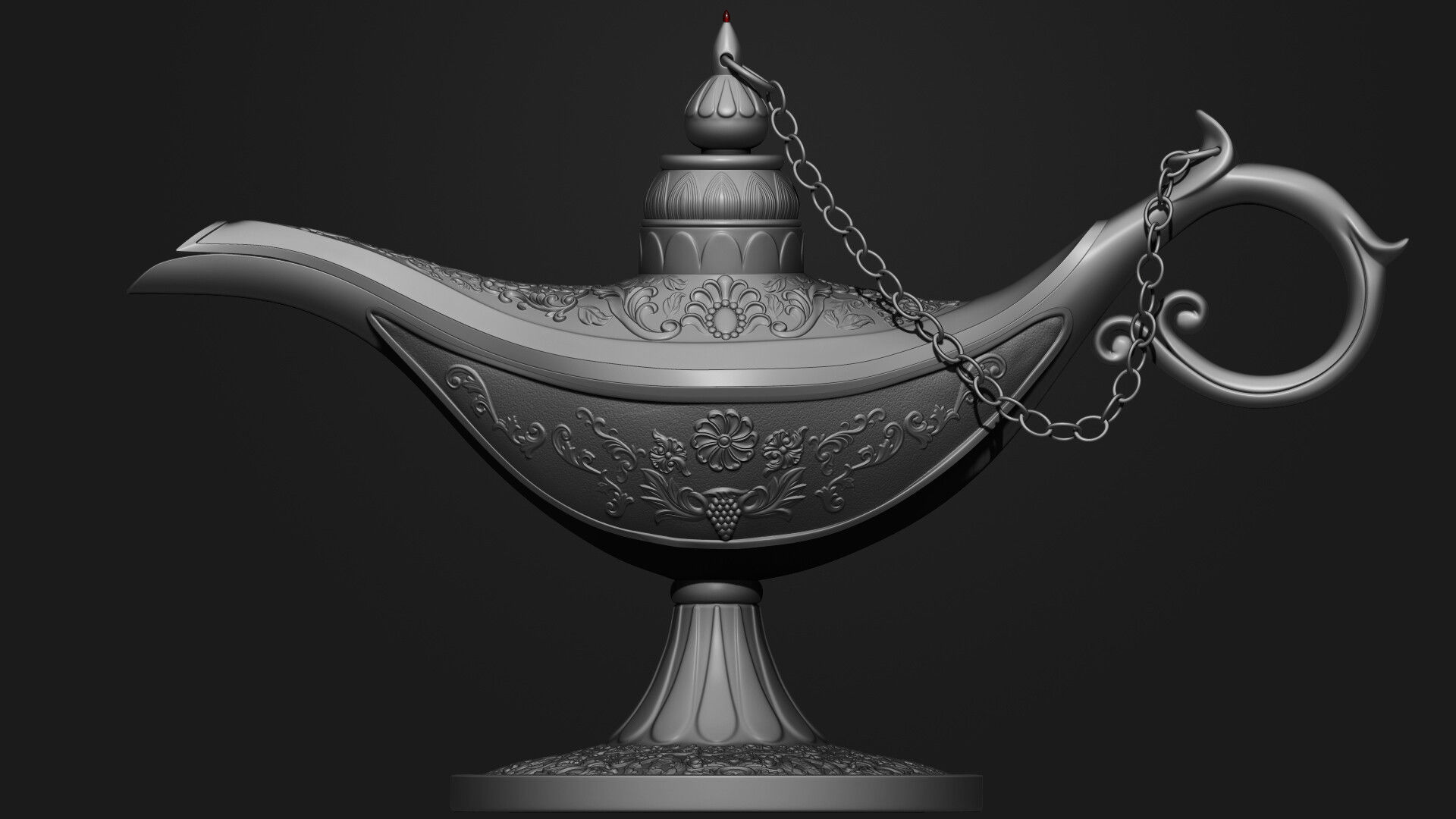 Magic Lamp for 3d print Low-poly 3D model_6
