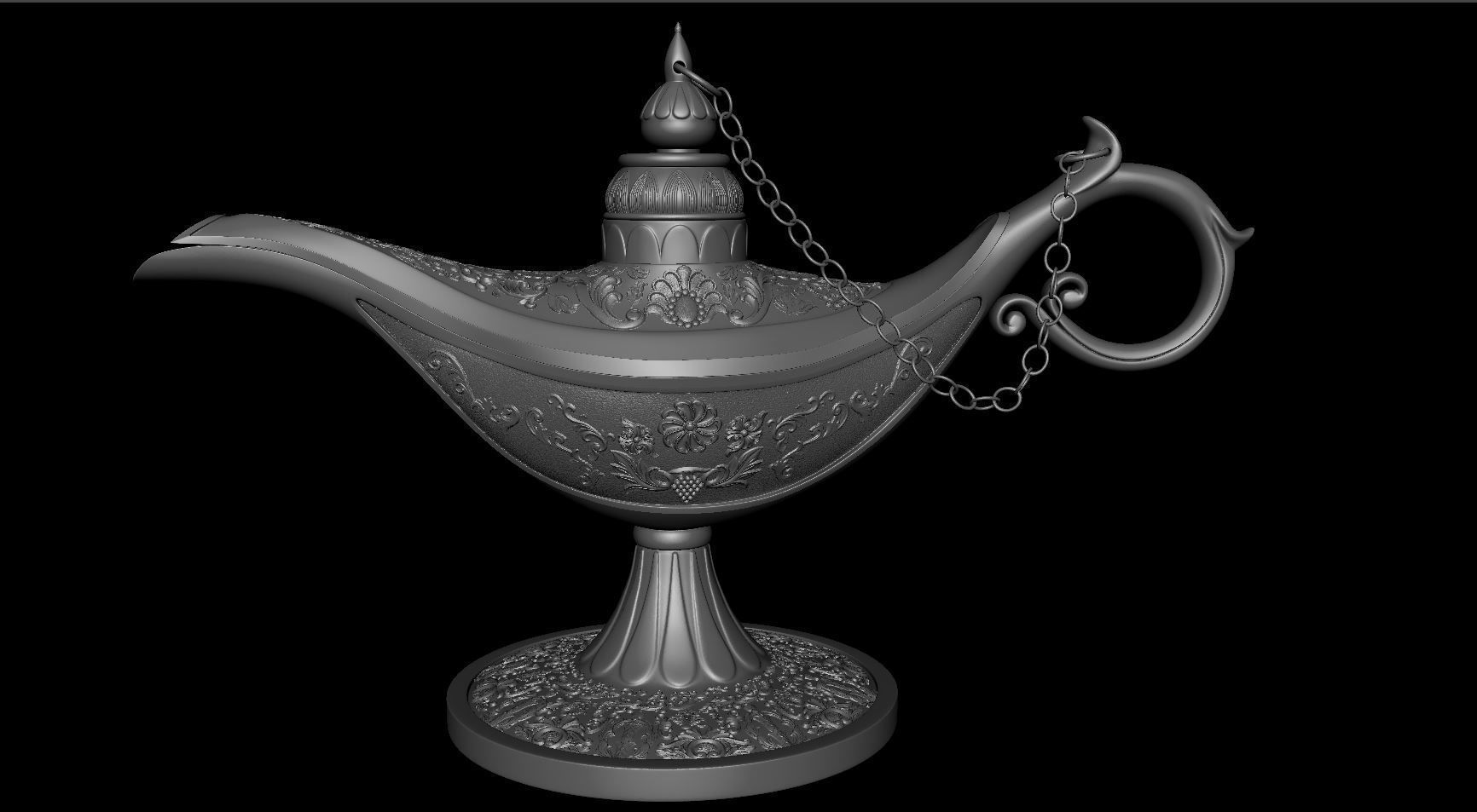 Magic Lamp for 3d print Low-poly 3D model_9