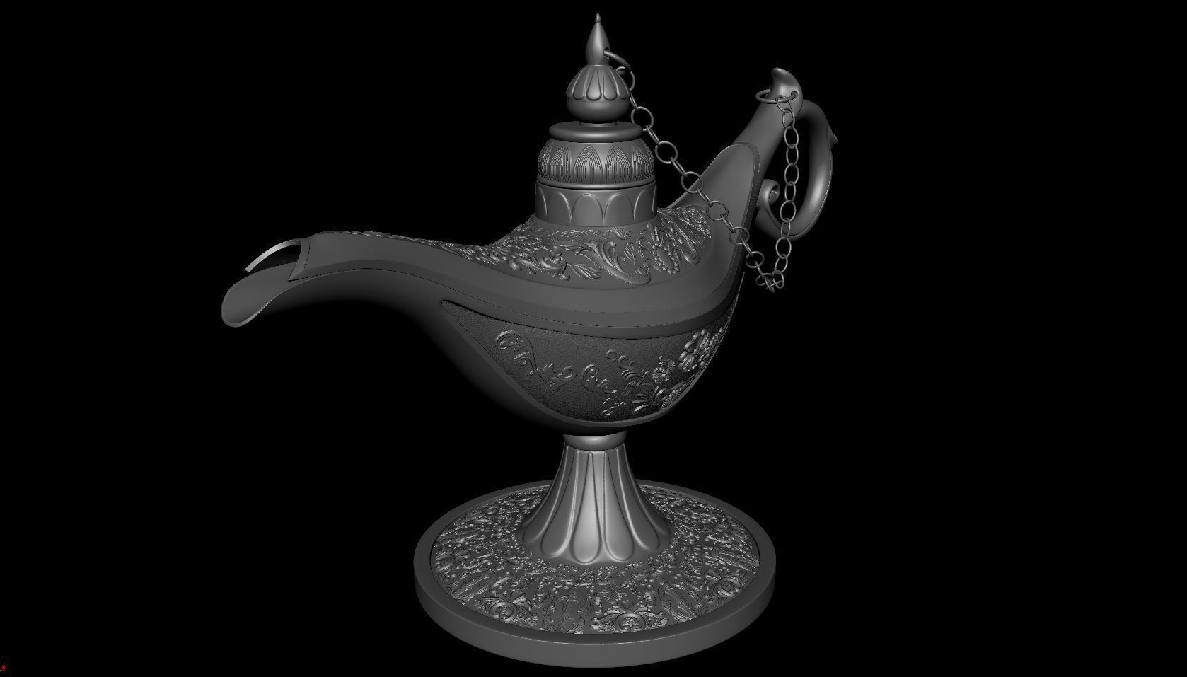 Magic Lamp for 3d print Low-poly 3D model_5