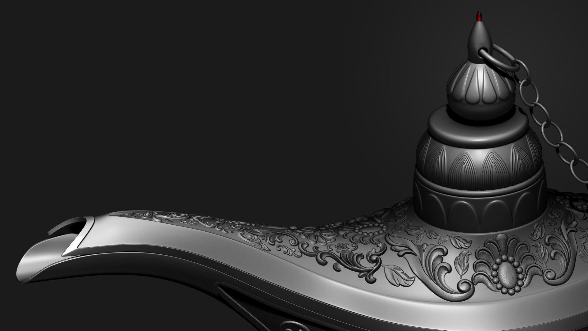 Magic Lamp for 3d print Low-poly 3D model_1