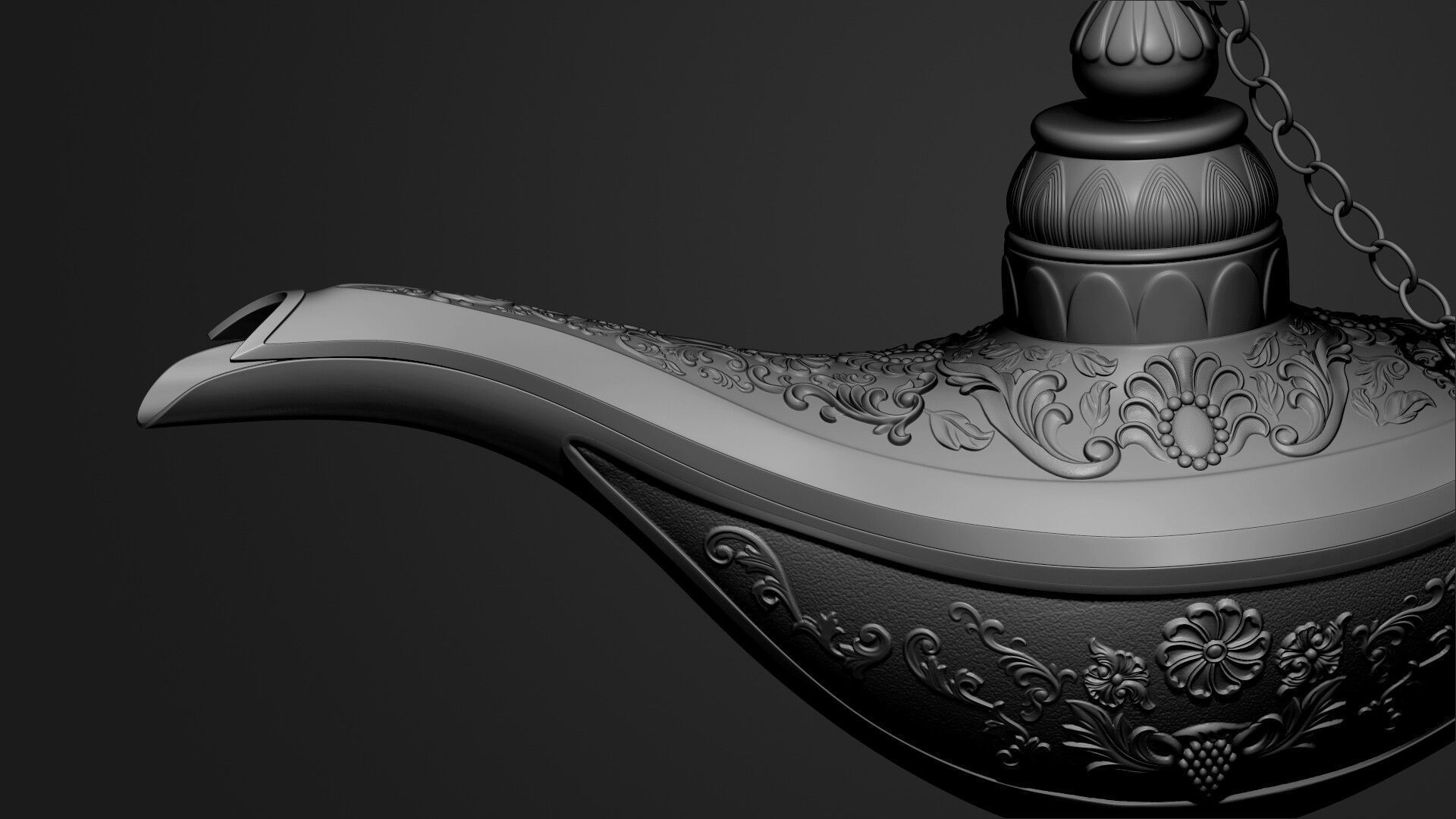 Magic Lamp for 3d print Low-poly 3D model_2