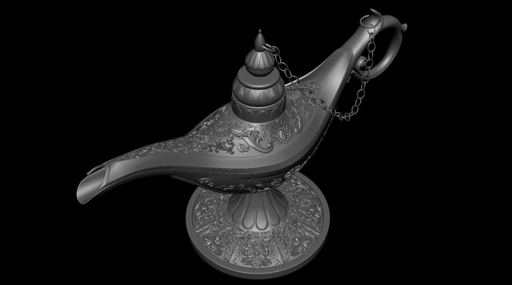 Magic Lamp for 3d print Low-poly 3D model_8