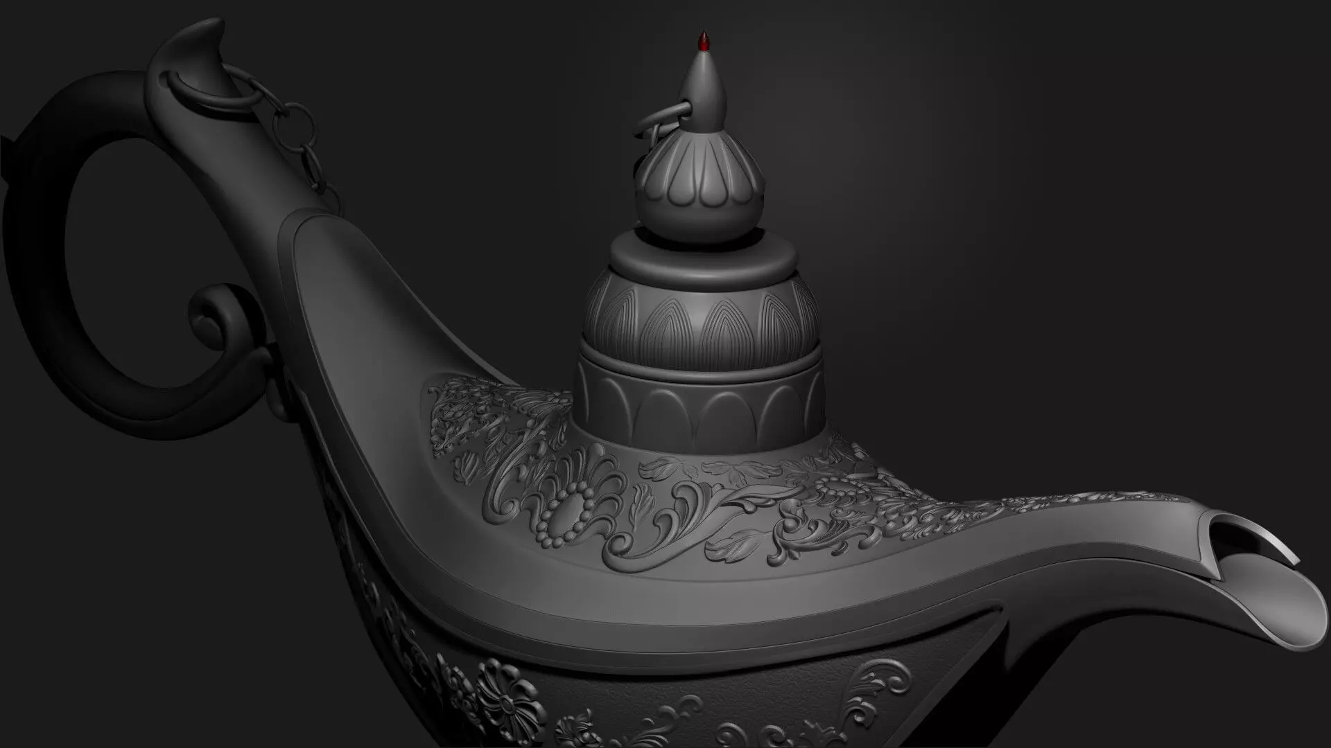 Magic Lamp for 3d print Low-poly 3D model_0