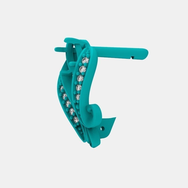 Women Earrings  with gems 3dm stl 3D print model 3D print model_17