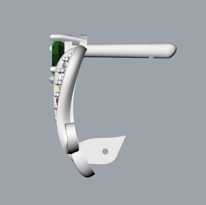 Women Earrings  with gems 3dm stl 3D print model 3D print model_24