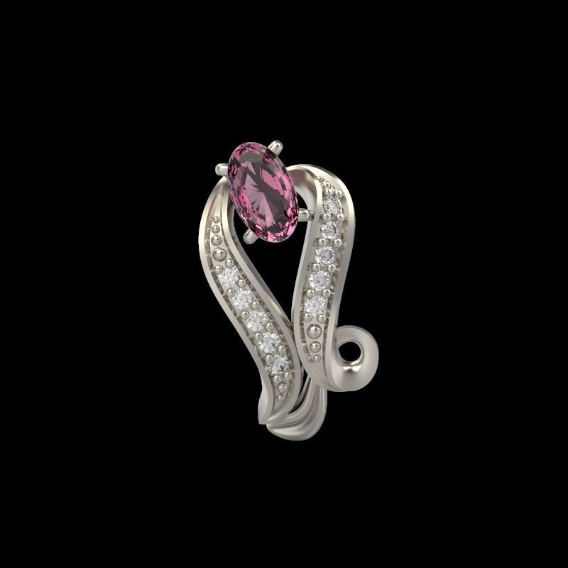 Women Earrings  with gems 3dm stl 3D print model 3D print model_13