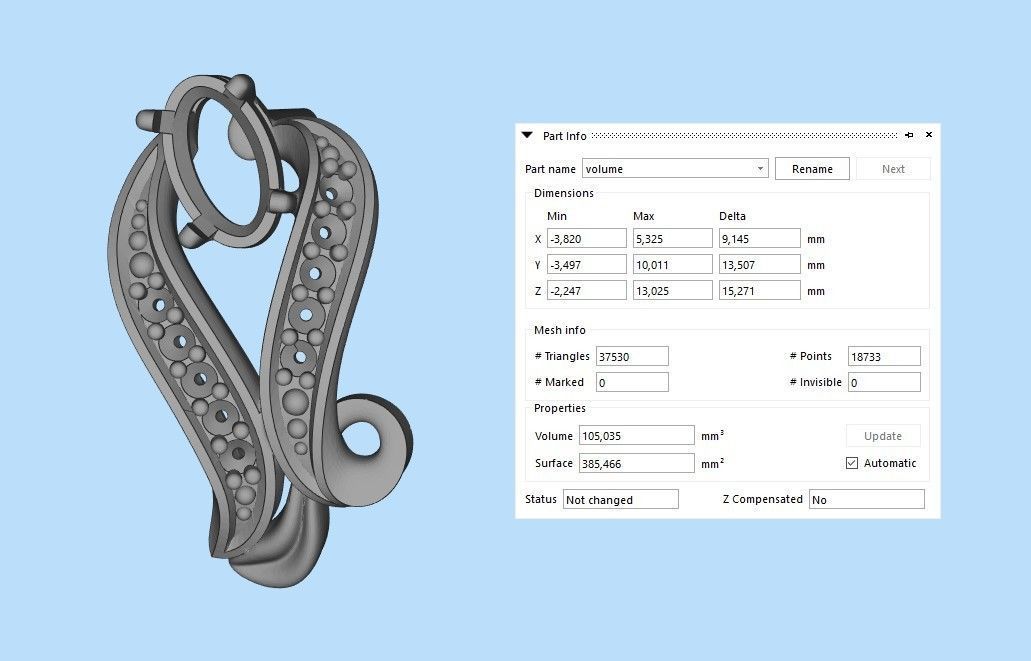 Women Earrings  with gems 3dm stl 3D print model 3D print model_27